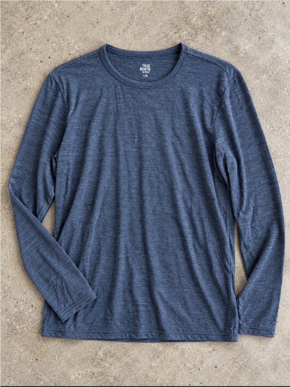 True North Merino Wool Blend Long Sleeve Shirt Men’s Large Grey Performance
